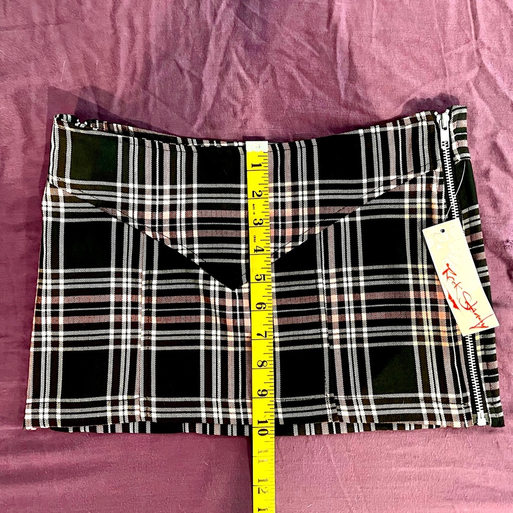 Rock Steady Clothing Pink Plaid Punk Rock Mini Skirt BNWT Sz M - Picture 11 of 13